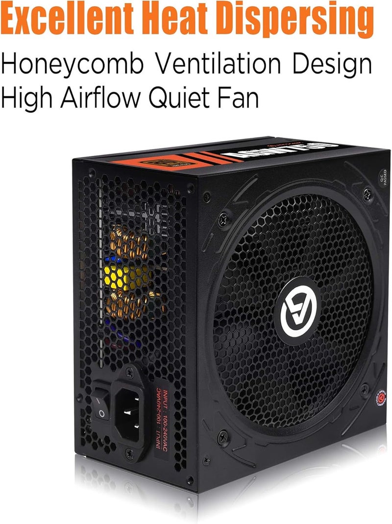 ARESGAME Power Supply 750W 80+ Bronze Certified PSU, Semi Modular, ATX Power Supply (, AGW750) - Image 4